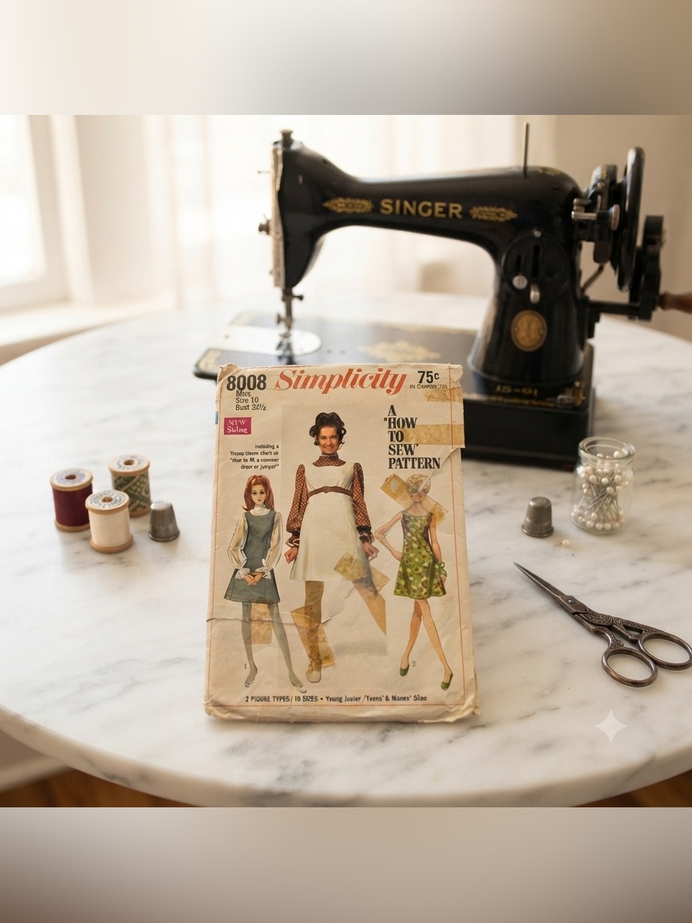 Simplicity Vintage 1968 Dress Pattern Womens Size 10